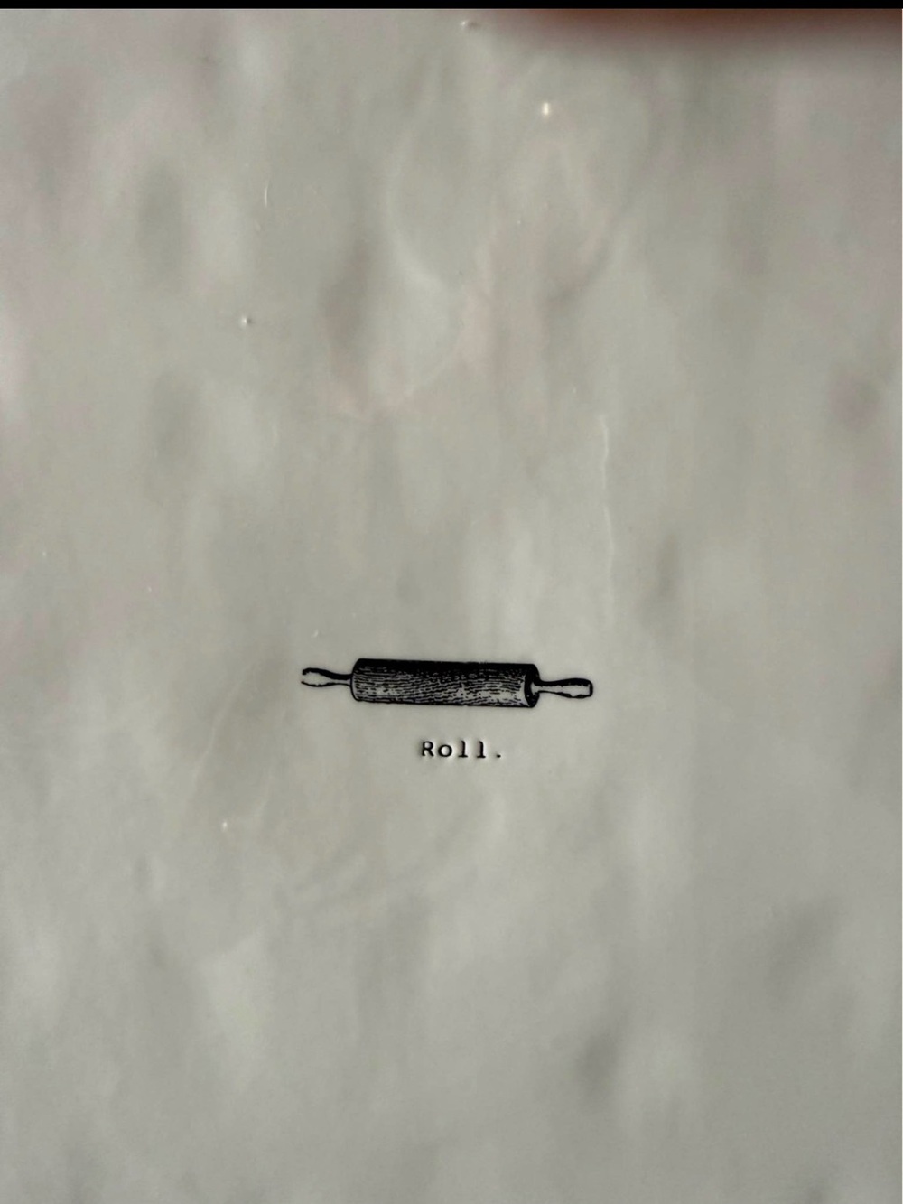 Minimalist 'Roll.' Kitchen Art Print in White Rae Dunn